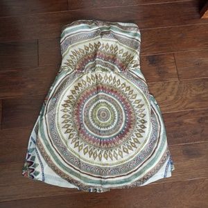 NWOT Boho strapless mini dress.